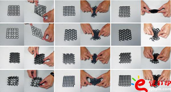 藝術家Behnaz Farahi 測試不同打印結構的壓縮形變 [4D or 3D]3D打印技術升級版-3D打印可形變微結構新鮮出爐